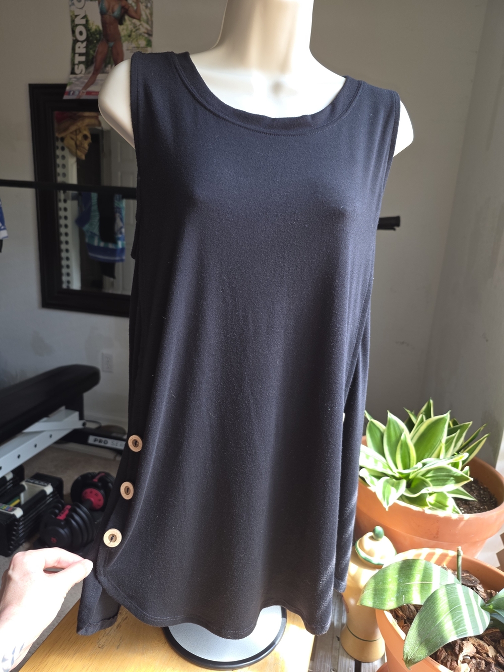 Zenana Premium Sleeveless Top with Button Accents